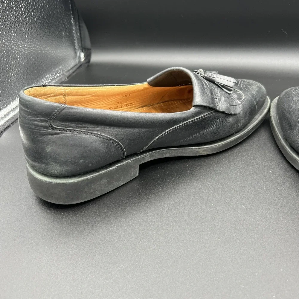 Sandro Moscoloni Shoes Mens Size 11 D JJ Black‎ Vineyard Tassel Loafers Leather